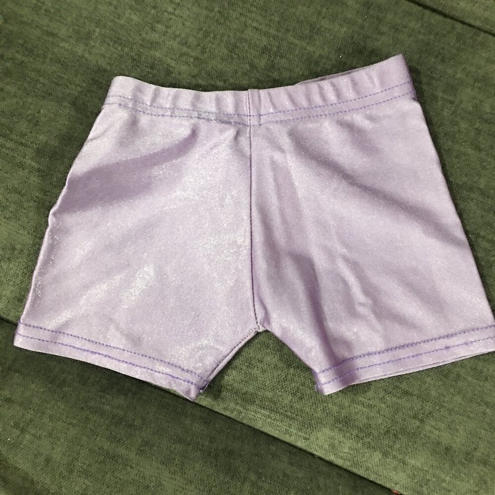 girls purple shiny shorts